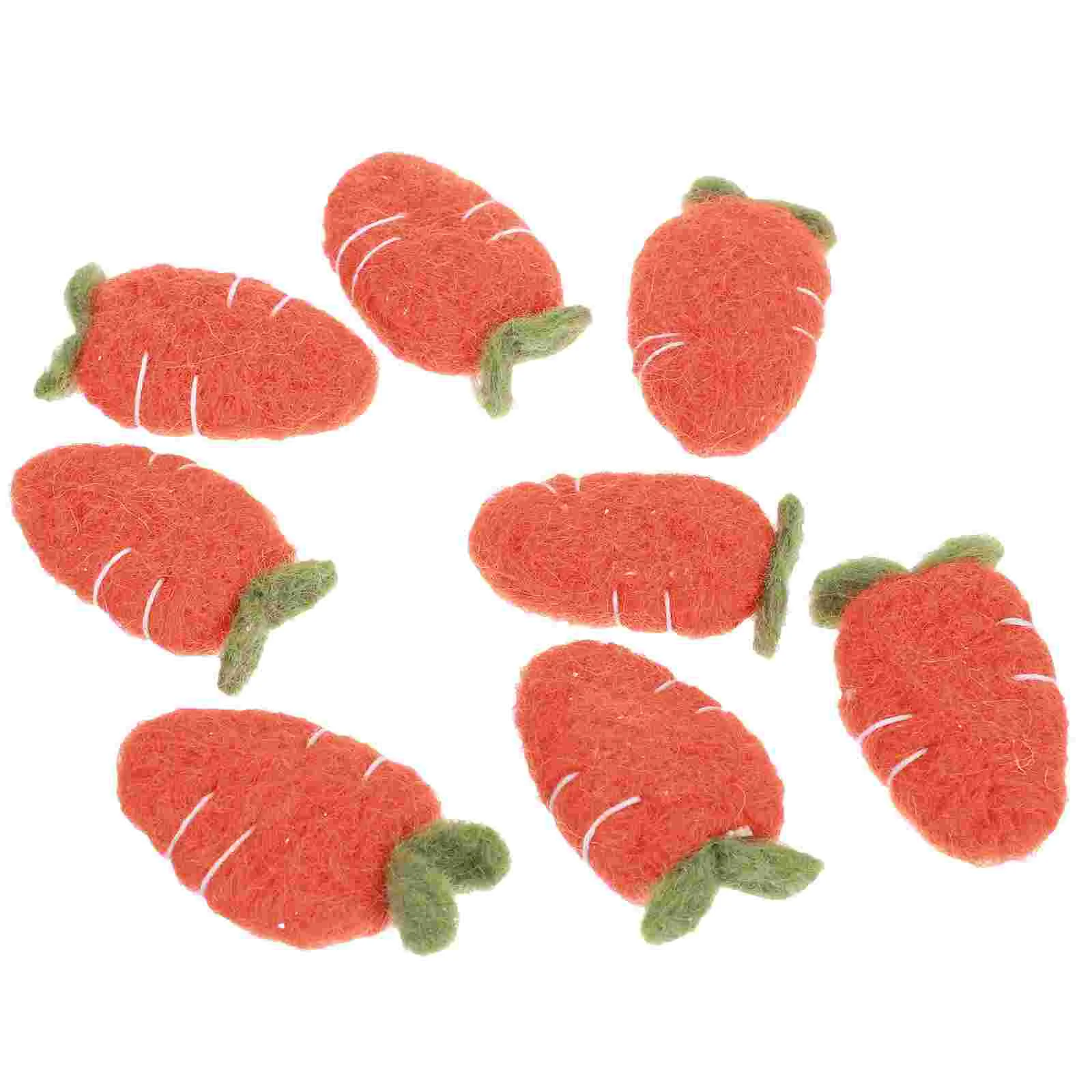 

8Pcs Felt Carrot Decors DIY Hairpin Ornaments DIY Felt Carrot Ornaments DIY Materials for DIY Gift
