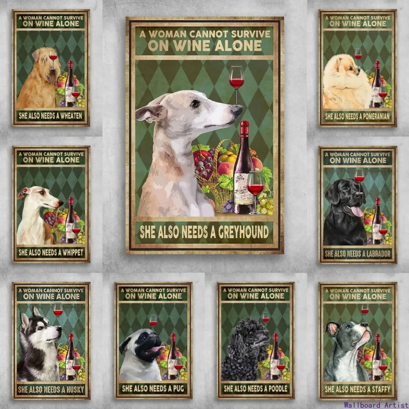 Женщина не может выжить в вине она тоже нуждается Хаски украшение на стену