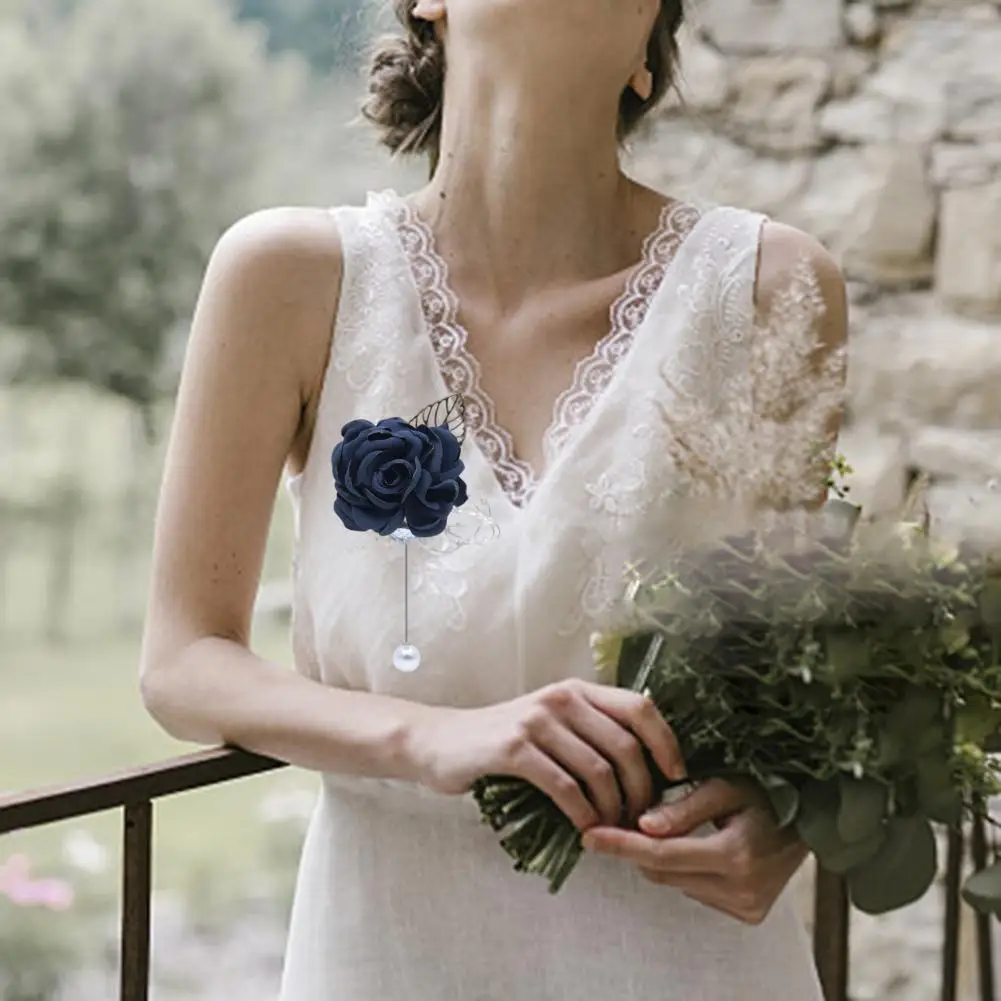 

Bridesmaid Brooch Vivid Rose Durable Wedding Corsage Plant Tassel Bridesmaid Brooch for Wedding Bridegroom Corsage