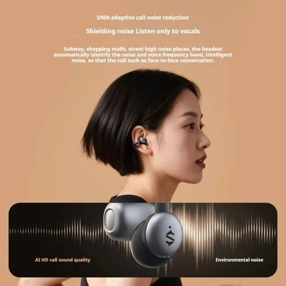 Фото Беспроводные Bluetooth-наушники Black Shark T19 с шумоподавлением, длительный срок службы батареи, легкие открытые игровые наушники с низкой задержкой на заказ №3