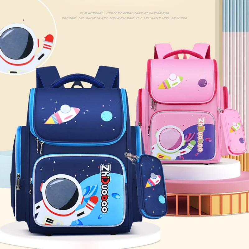 Grade 1-3-6 Children Cartoon Astronaut Space Backpacks New Primary Girl Boy Cute Large Capacity School Pen Bags for Students Hot