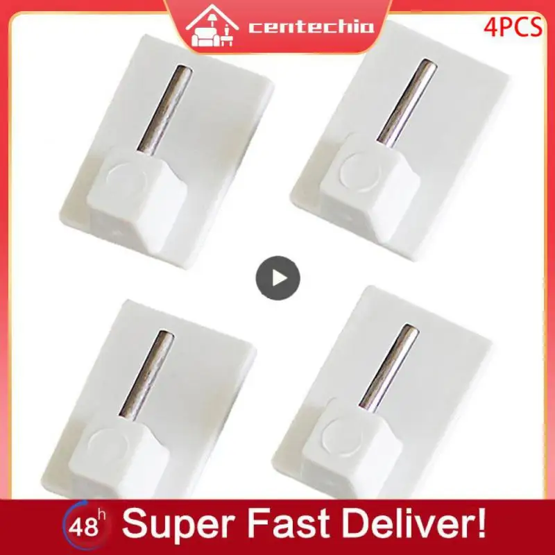 

5/8/10PCS Wall Hook Self-adhesive Curtains Rod Hook Bracket Universal Wall Mounted Curtain Hooks Home Bathroom Brackets Rack