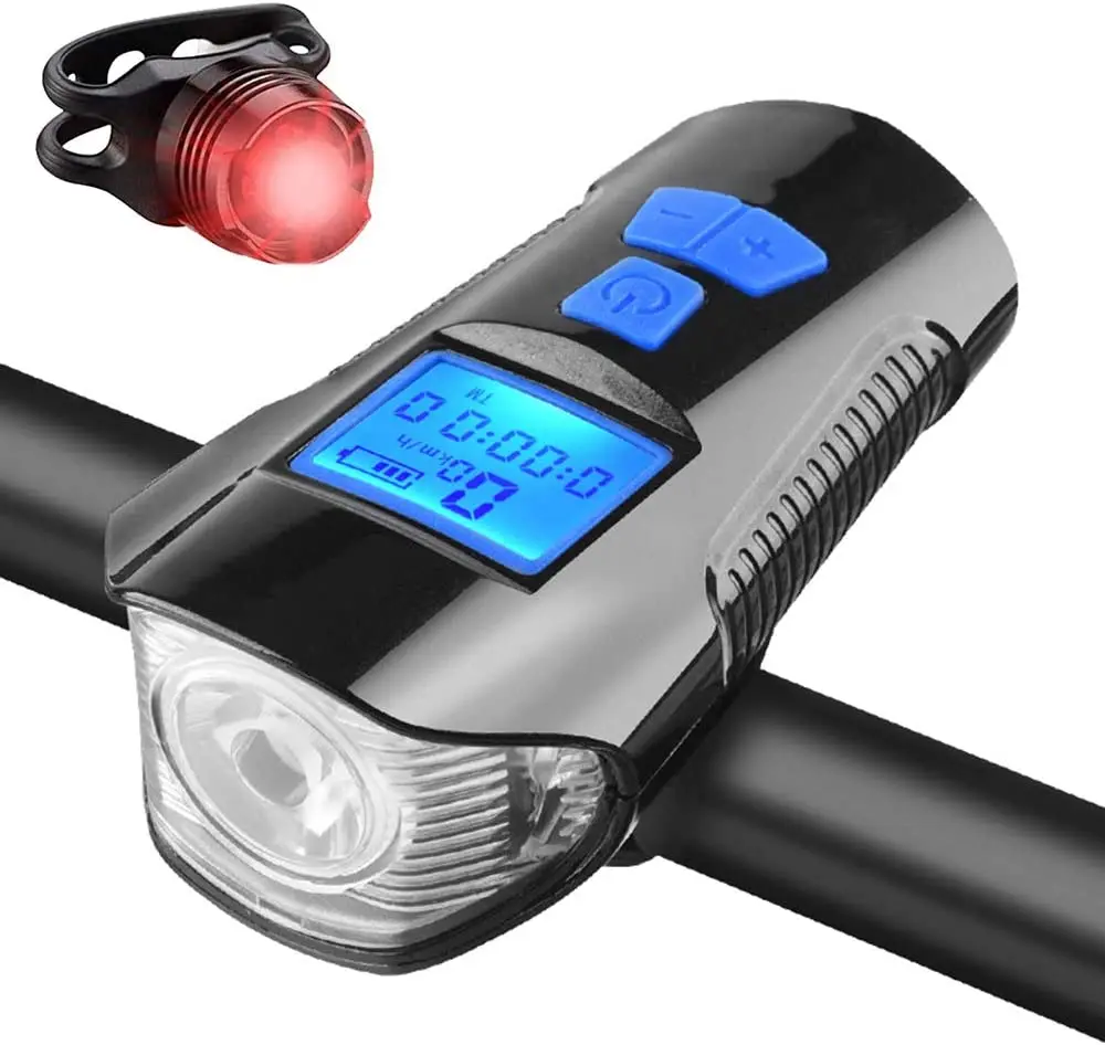

Luz de LED para bicicleta Luz traseira USB recarregável para bicicleta e farol dianteiro conjunto de farol de bicicleta com ve
