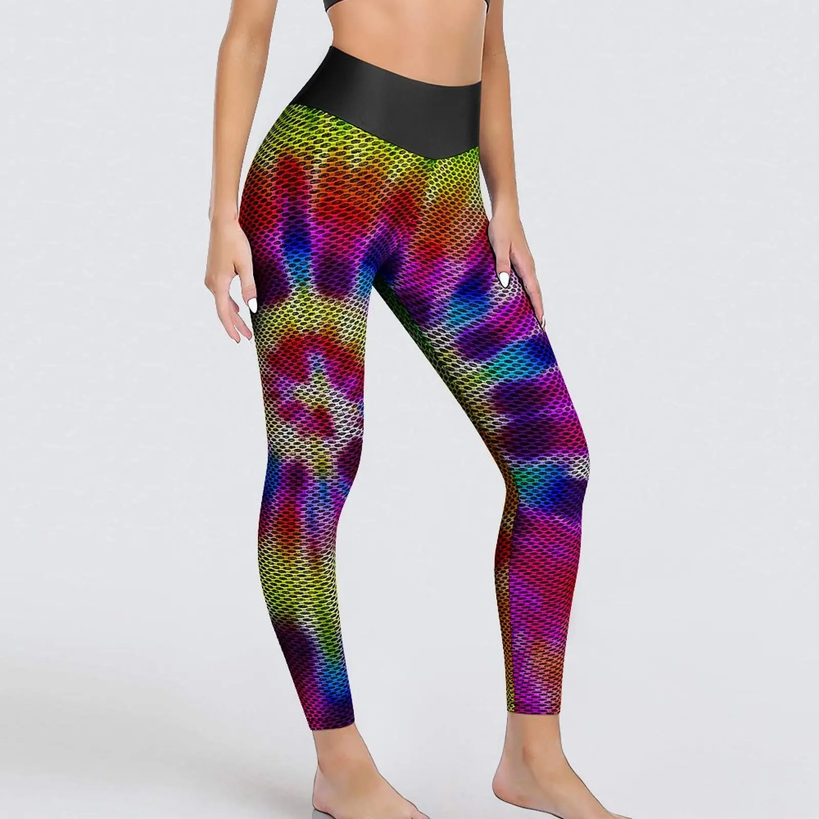 

Леггинсы Rainbow Tie Dye Psychedelic Supernova спортивные штаны для йоги женские дышащие Леггинсы пуш-ап эластичные спортивные колготки
