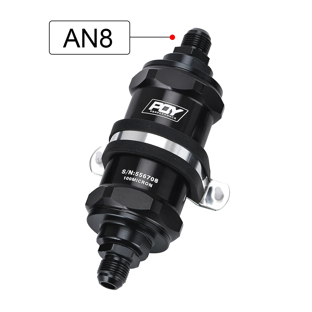 

Hypertune - AN6 / AN8 / AN10 Inline PQY топливный фильтр E85 этанол с 100 микрон элемент из нержавеющей стали и стикер PQY