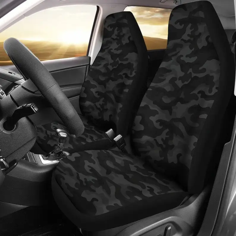 

Dark Grey Camouflage Car Seat Covers Pair, 2 Front Car Seat Covers, Seat Cover for Car, Car Seat Protector, Car Accessory