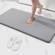 Olanly Non-Slip Bathroom Toilet Bath Mat Absorbent Memory Foam Kitchen Carpet Living Room Bedroom Shower Decorative Floor Rug