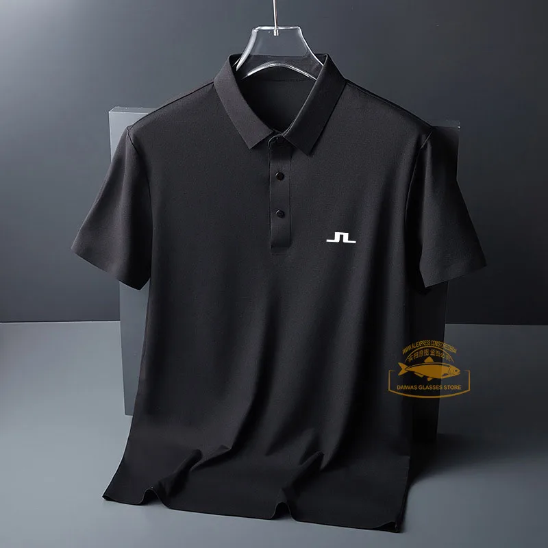 

Рубашка для гольфа для мужчин, модная повседневная Летняя воздухопроницаемая футболка-поло из ледяного шелка с коротким рукавом, Спортивная женская футболка