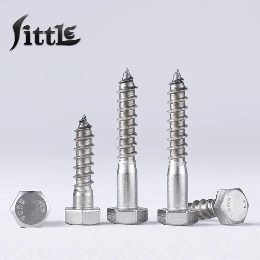 316 Stainless Steel Hexagonal Self-tapping Long Tooth Wood Screws M6 M8 M10 M12 Outer Hexagonal Self-drilling Screw Tornillos
