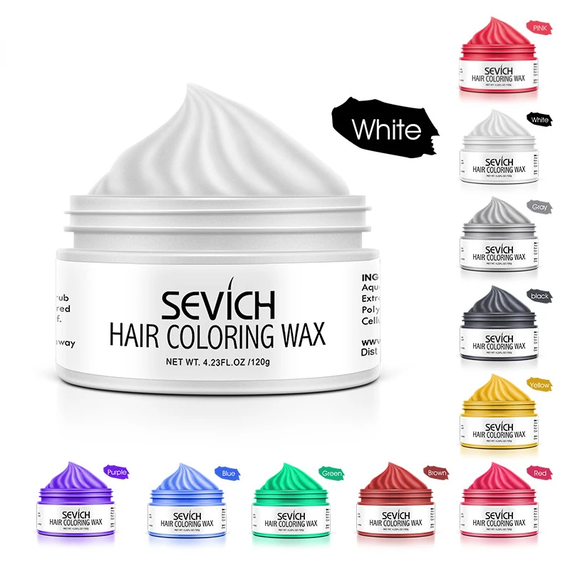

New Temporary Hair Color Wax Men Diy Mud One-time Molding Paste Dye Cream Hair Gel for Hair Coloring Styling Silver Grey 120g