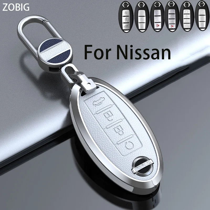 Кожаный брелок ZOBIG из цинкового сплава для Nissan Teana X-Trail Qashqai Livina Sylphy Tiida Sunny Smart оригинальный пульт дистанционного управления