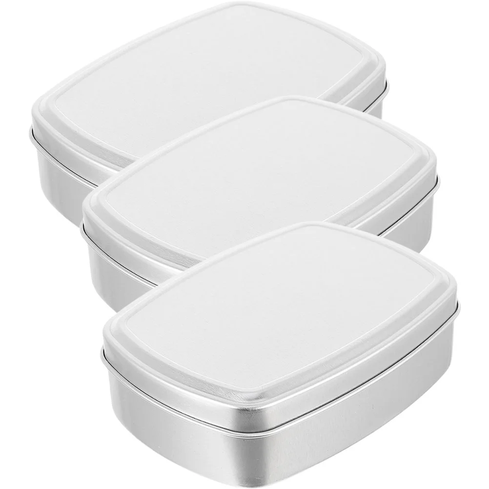 

Box Soap Aluminum Metal Case Tin Tins Rectangular Container Travel Cans Candy Holder Storage Empty Jar Packaging Bar Tea