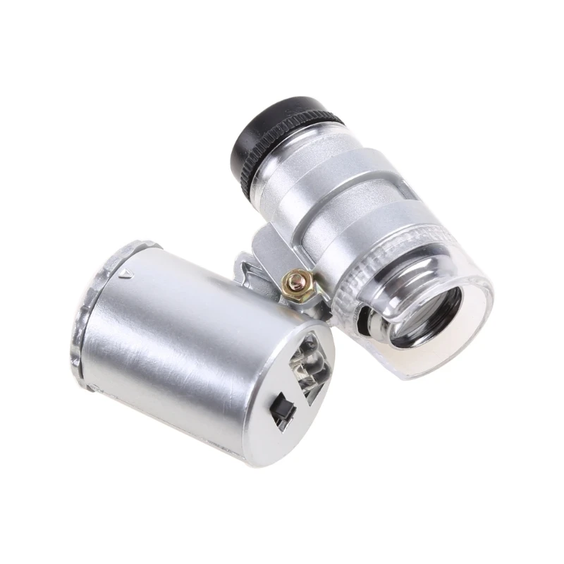 Мини-лупа 60X микроскоп УФ-ювелирная лупа детектор валют со светодиодной