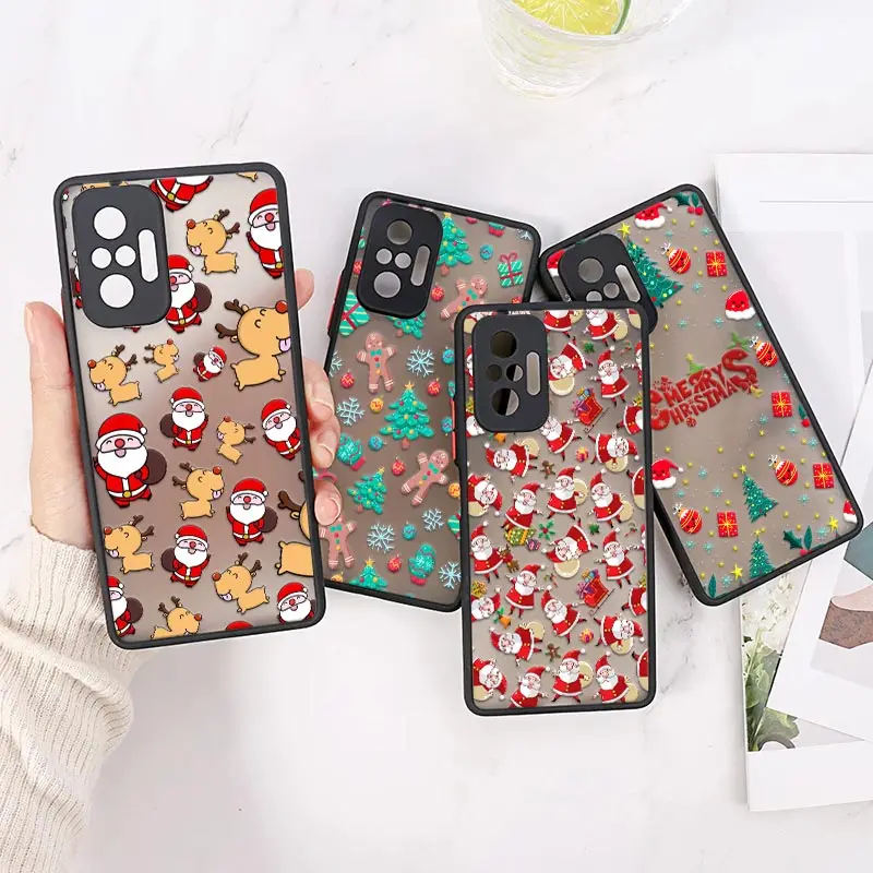 

Merry Christmas Santa Claus Gifts For Redmi Note12s Coque Redmi Note 8 9 10 11 12 Pro Plus 9A 9C 9T 10C 7 Phone Case Matte Cover