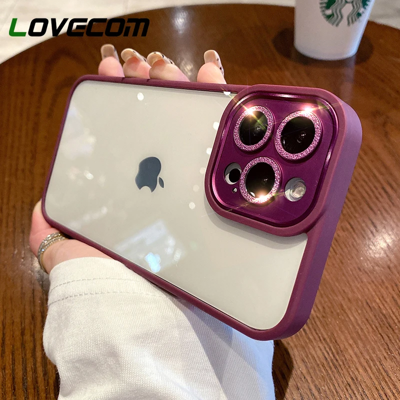 

Luxury Glitter Diamond Metal Camera Cover For iPhone 14 Pro Max Case For iPhone 11 12 13 Pro Max Transparent Shockproof Funda