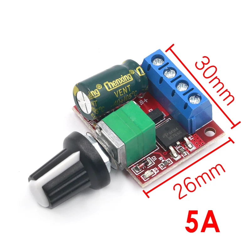 Mini DC-DC 4 5 V-35V 5A 90W PWM Φ модуль регулятора скорости Переключатель платы управления 12V
