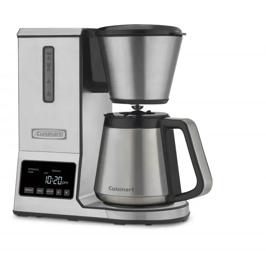 

Stainless Steel 8 Cup Drip Coffee Maker, Fully Electric Operation, Glass Water Bottle and Insulated Water Bottle