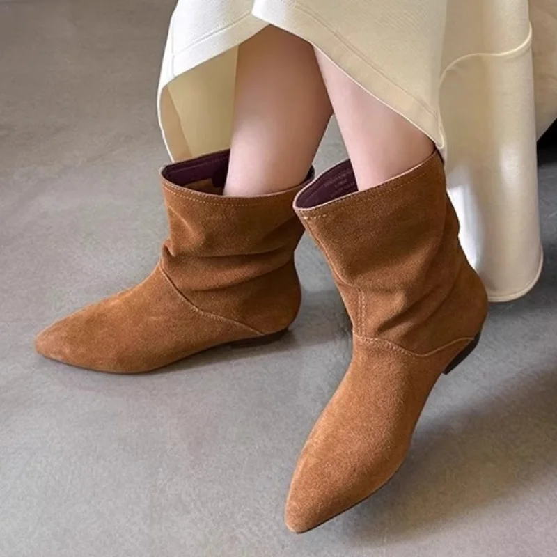 Замшевые женские ботильоны зимняя трендовая женская обувь новая модная