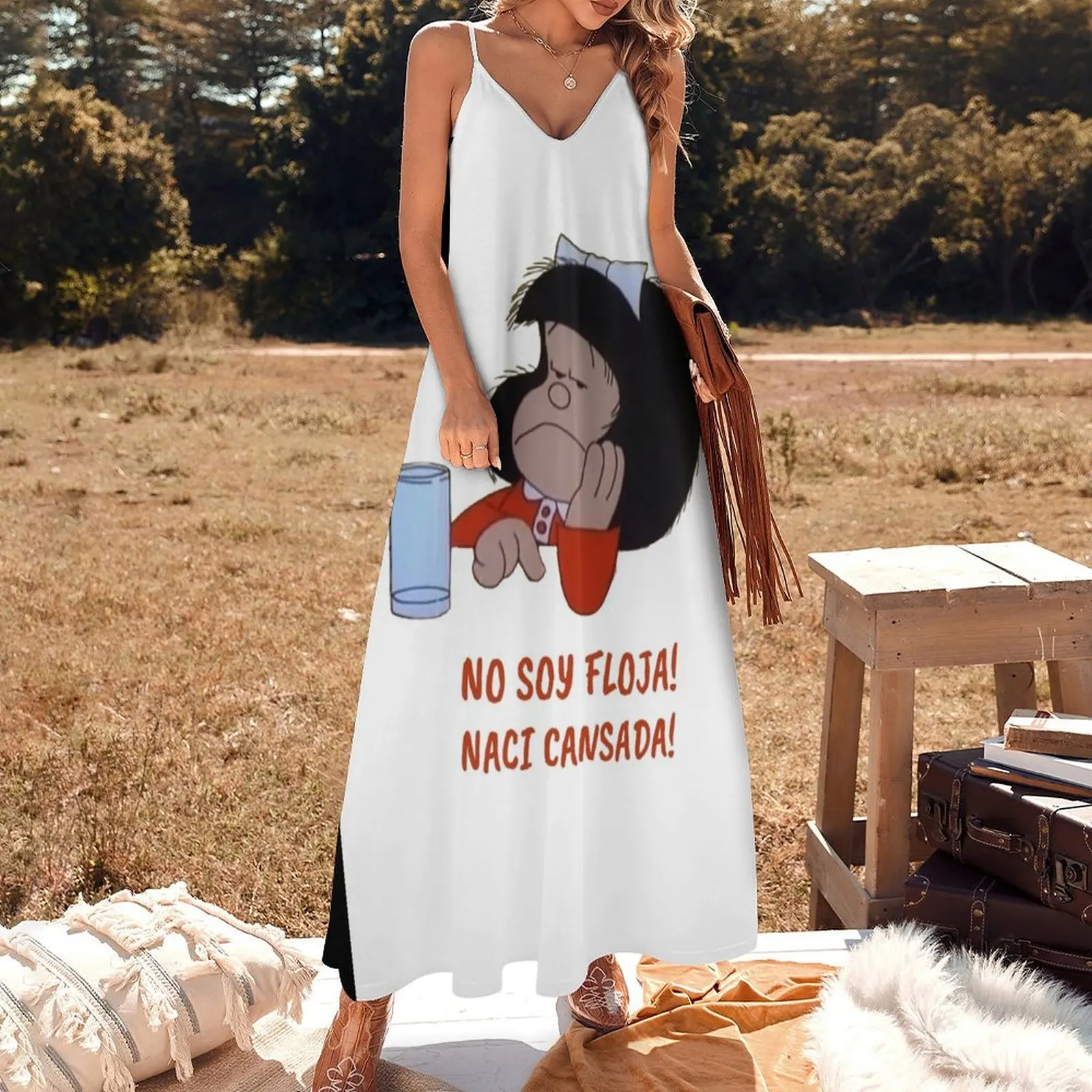 No Soy Floja Naci Cansada Mafalda платье без рукавов платья для женщин женская одежда 1920 летнее