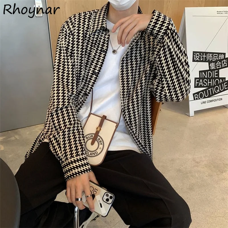 

Plaid Shirts Women All-match Vintage Cozy Turn-down Collar Baggy Students Unisex Korean Style Casual Temperament Simple Autumn