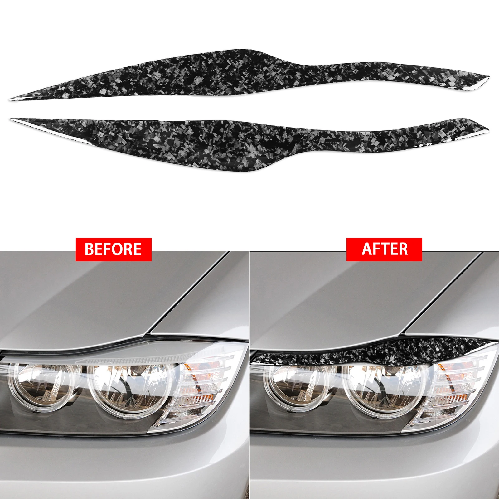 Фото Кованое углеродное волокно, крышка для век, накладка для бровей для BMW 3 серии E90 E91 №1