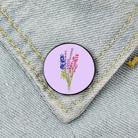 subtle bi pride flowers pin custom brooches shirt lapel teacher tote bag backpacks badge cartoon gift brooches pins for women