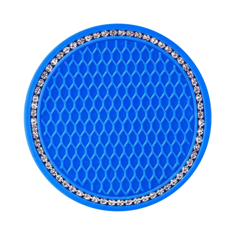 

Bling Rhinestone Cup Holder Drink Pad Interior Decoration Anti-slip Round Durable Mat Car Coaster Heat Resistant Car Accessories
