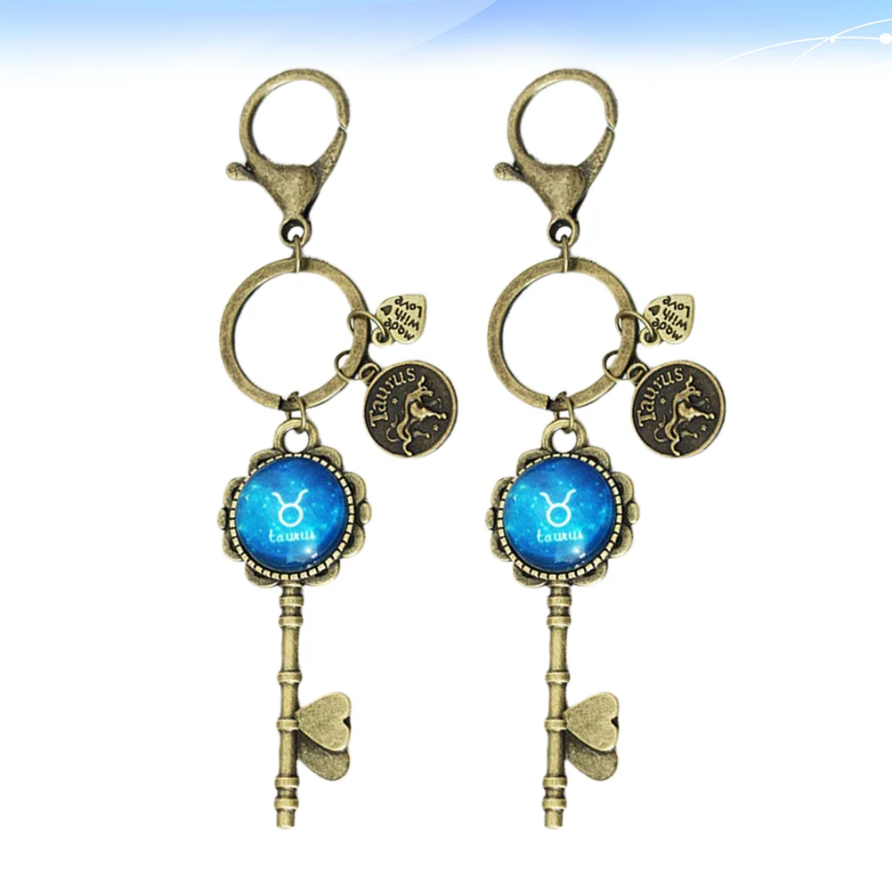 

Keychain Zodiac Keychains Sign Horoscope Key Pendant Birthday Charm Jewelry Gift Constellation Keyrings Astrology Favors Charms