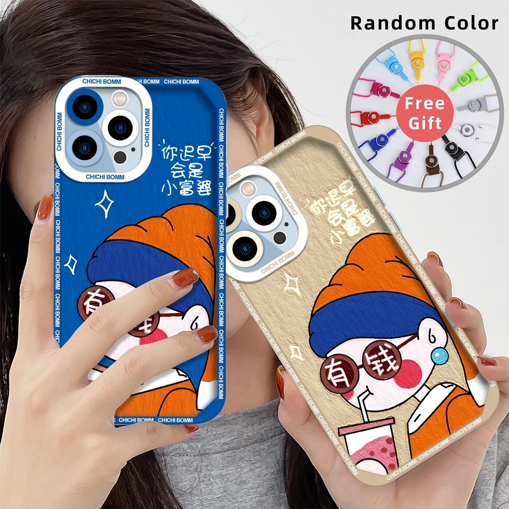 

Cute Funny Girl Phone Case for IPhone 11 Pro Max 13 12 Mini XS X XR 7 8 Plus SE 2020 Transparent Soft TPU Fashion Cover Fundas