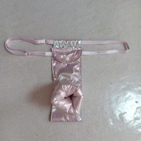 Голограммы, мужские сексуальные красочные трусы из пуховой ткани с Т-образной спинкой и оболочкой, регулируемый пояс, глянцевые мягкие стринги FKK, трусики для танцевальной вечеринки