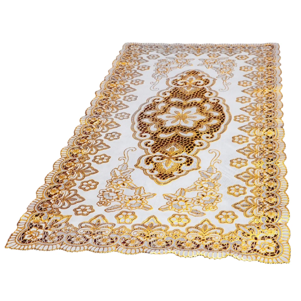 

60x120cm PVC Large Embroidered Placemats Tablecloth Covers Rectangle Flower Table Runners For Wedding Party Dining Decor