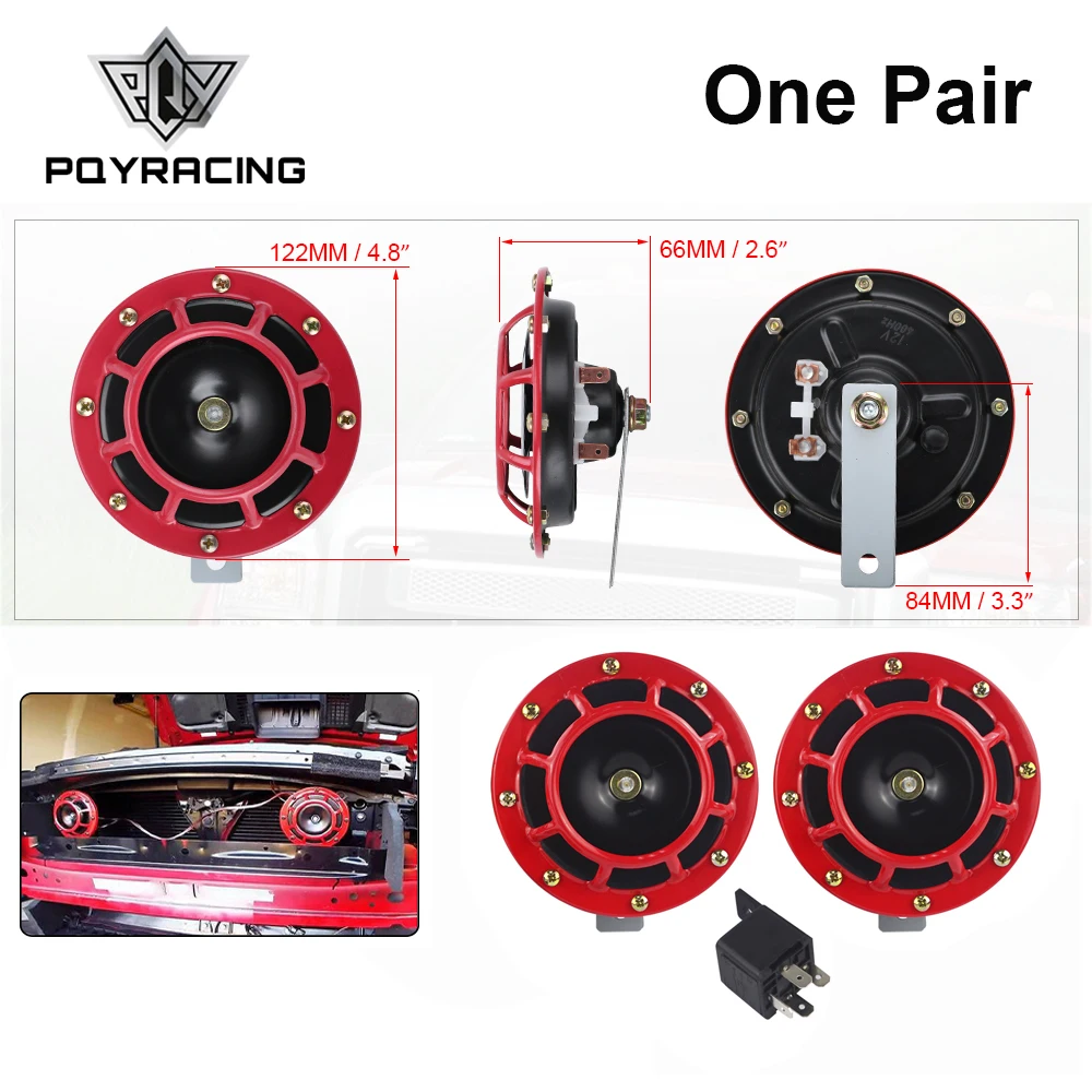 

PQY - For Motorcycle Car 2pcs 12v 115DB Super Loud Compact Electric Blast Tone Air Horn Kit PQY-LB31