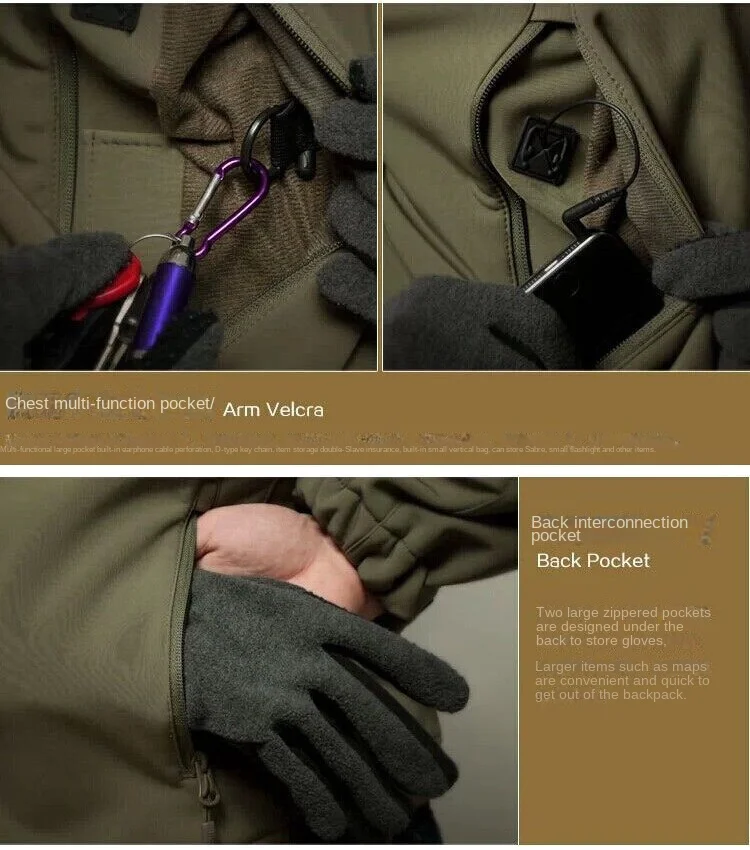 Армейская куртка из мягкой кожи акулы тактическая ветрозащитная