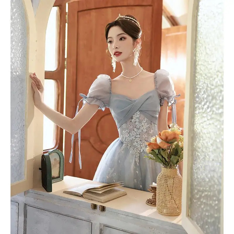 Синее вечернее платье для выпускного вечера роскошное элегантное принцессы в