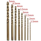 Спиральные сверла M35 из кобальта, 10 шт., 1,522, 5344, 55 мм, аксессуары для электроинструментов, металлические отверстия из нержавеющей стали