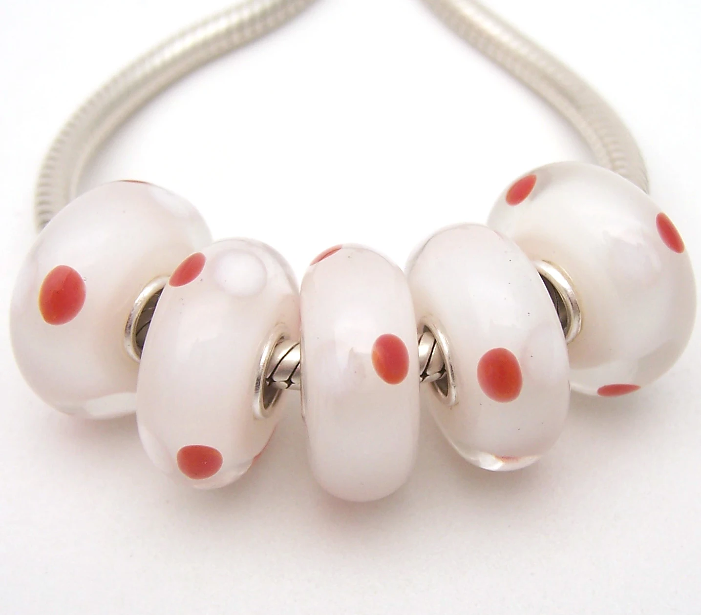 

Бусины из серебра 100% пробы с муранским стеклом