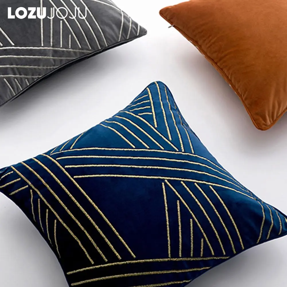 

LOZUJOJU Deep Colour High Quality Striped Cushion Cover Home Decor Pillow Case for Sofa 45x45 1PC