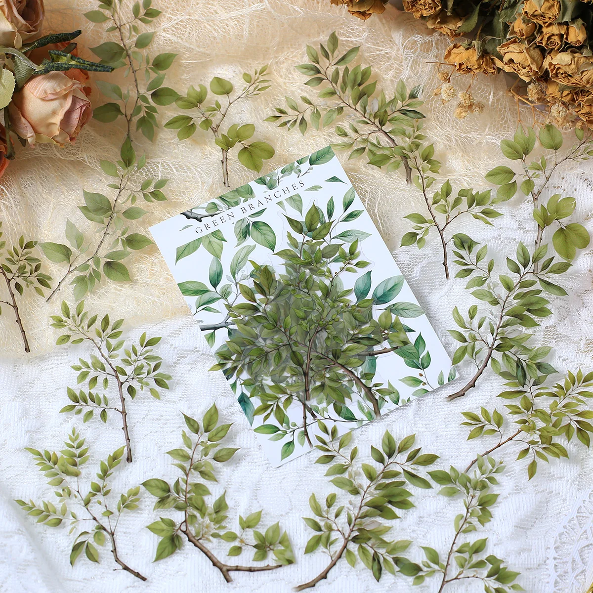 

20 шт. наклеек для скрапбукинга с животными, листьями и ветками