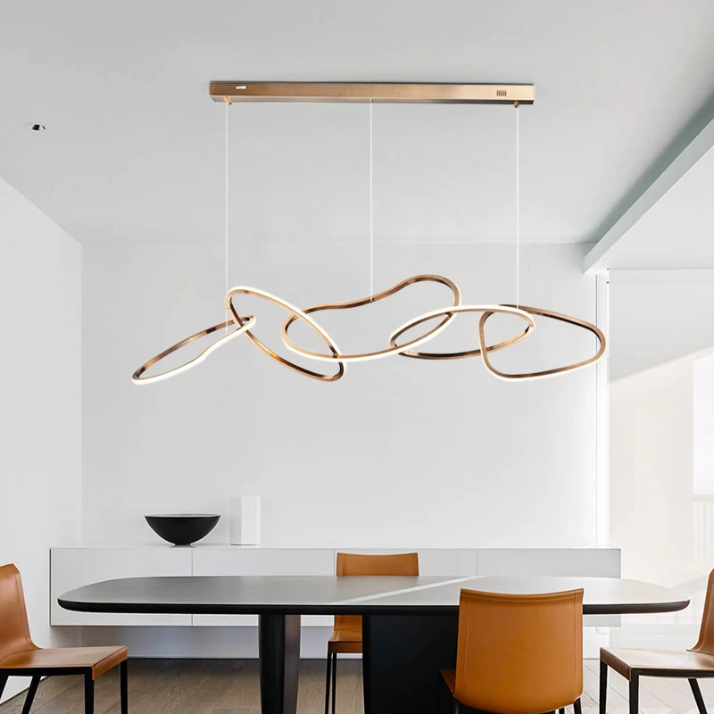 

Light Led Art Chandelier Pendant Lamp Ceiling Nordic Minimalist Creativity Ring Restaurant Bar Lustre Living Home Decor Hanging