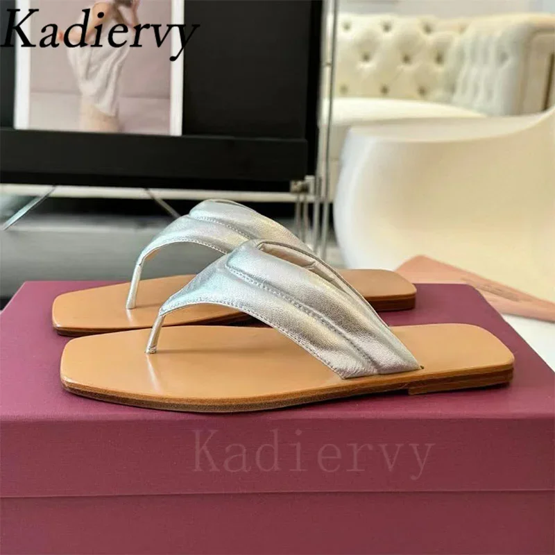 Шлепанцы женские из натуральной кожи сланцы Повседневная пляжная обувь