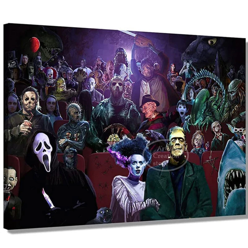 Классические фильмы ужасов злодейки плакат наклейки HD картина с изображением