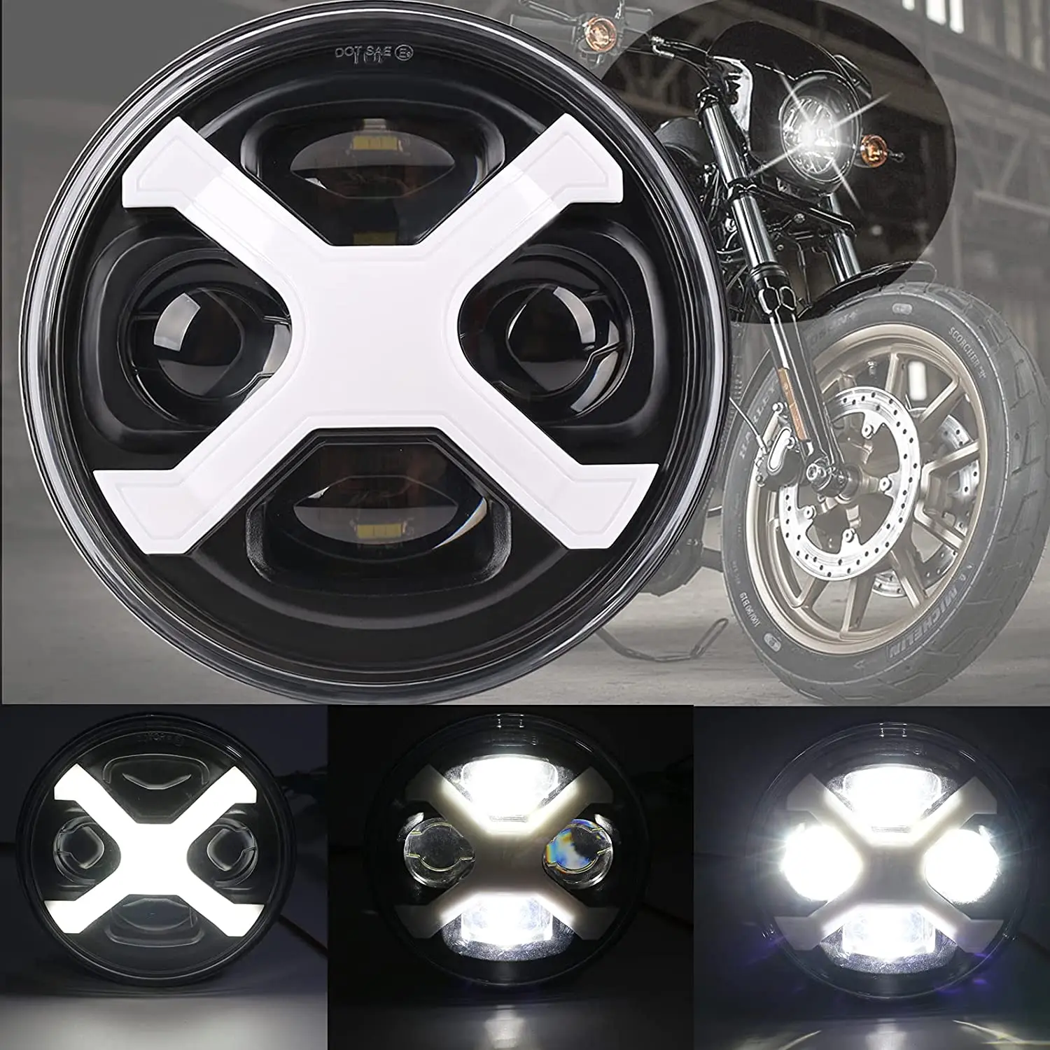 

5.75" 5 3/4 LED Motorcycle Headlight For Harley Sportster 1200 XL1200L Custom XL1200C 883 XL883 883L for motorbike