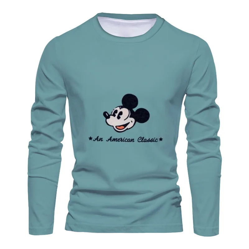 

Осень 2022, бренд Disney, Стич и Микки, аниме 3D печать Y2K, новинка, плявечерние, повседневный тренд, Мужская футболка с круглым вырезом