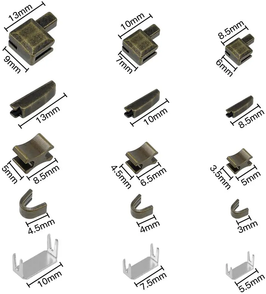 123 шт. металлические слайдеры на молнии фиксатор крепления штифт верхние