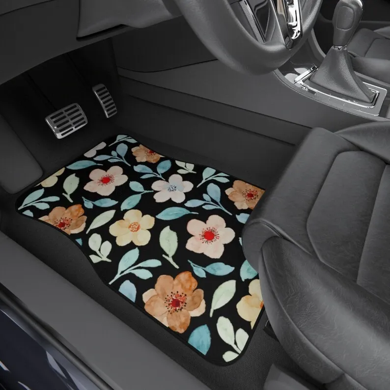 

Daisy Flower Car Mats (Set of 4) Car Carpet Car Flower Mat Car Flower Rug