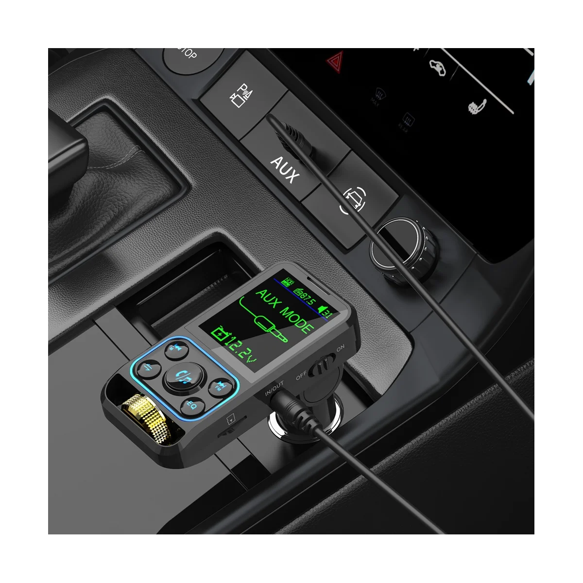 Фото BC83 Автомобильный Bluetooth MP3-плеер с двойной быстрой зарядкой, FM-передатчик, регулятор эквалайзера, автомобильные аксессуары №4