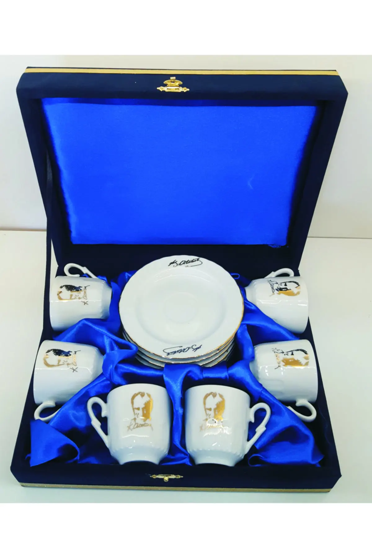 

Amazing Turkish Greek Arabic Coffee & Espresso Cup Set Are Produced In Gural Porcelain Ataturk & GANG 6 Psc. Cup Set