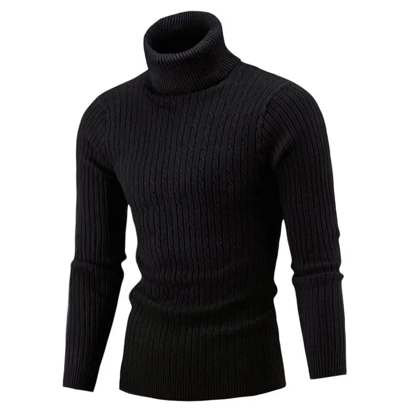 Winter Men's Turtleneck Sweater Men's Knitting Pullovers Rollneck Knitted Sweater Warm Men Jumper Slim Fit Casual Sweate