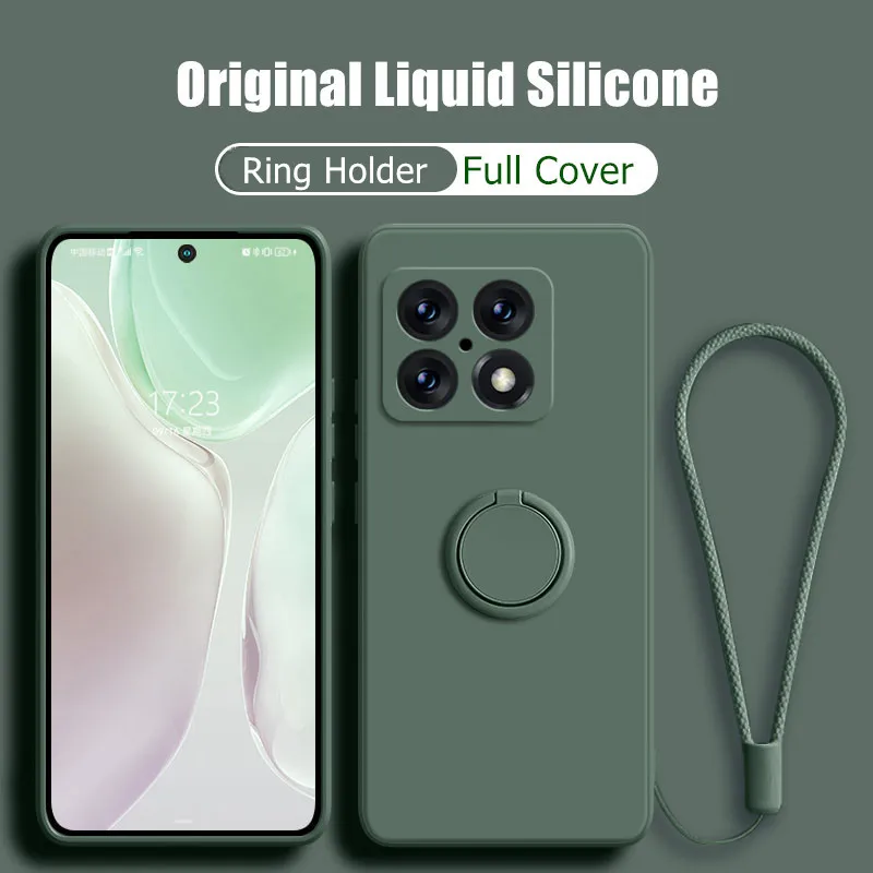 

Original Liquid Silicone Phone Case For Oneplus 9 Pro Case For Oneplus 8 Pro 1+7 1+8Pro Soft TPU Bumper Ring Holder Strap Covers