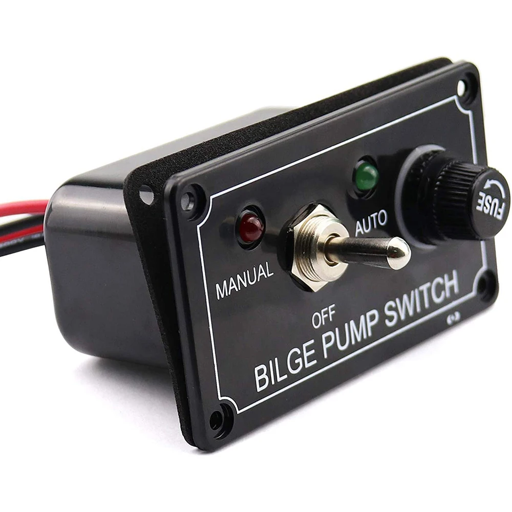 

Fuse 12V DC Marine Bilge Pump Switch Panel MANUAL-OFF-AUTO for Boat Car ATV Yachts with LED Indicator Light